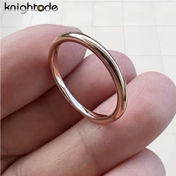 2mm 4mm Classic Rose Wedding Band Tungsten Carbide Ladies Rings Dome Polished Comfort Fit