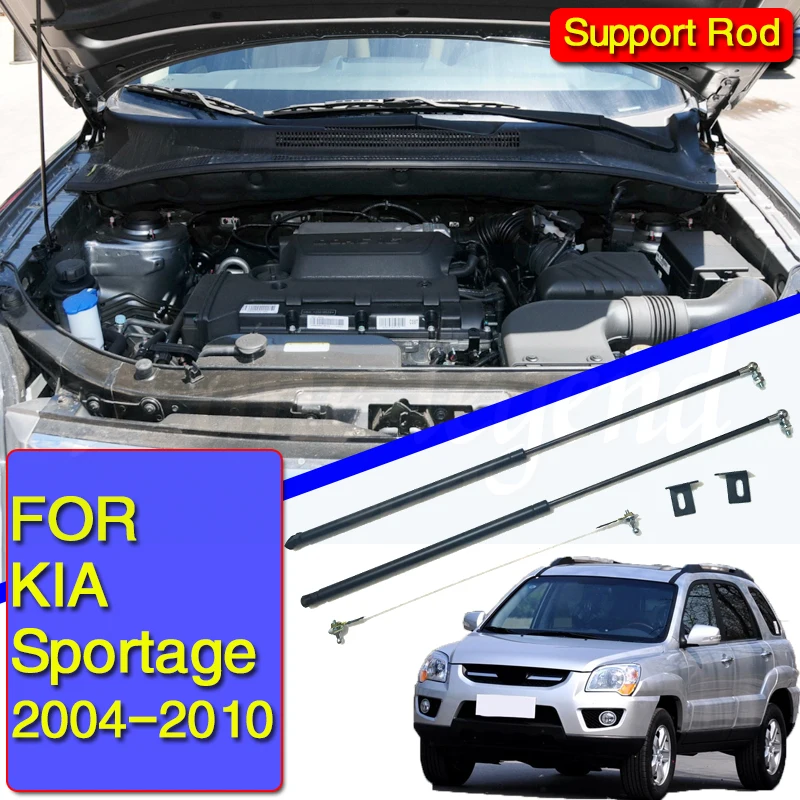 For Kia Sportage 2004-2010 JE KM 2TH Refit Bonnet Hood Cover Gas Shock Lift Strut Bars Support Rod Accessories Car-styling