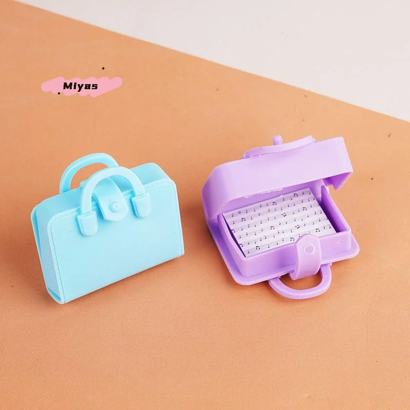 5Pcs Mini Dolls Handbag School Bag Music Score Simulated 1/12 Scale Dollhouse Clothes Accessories Study Decoration Model Toys
