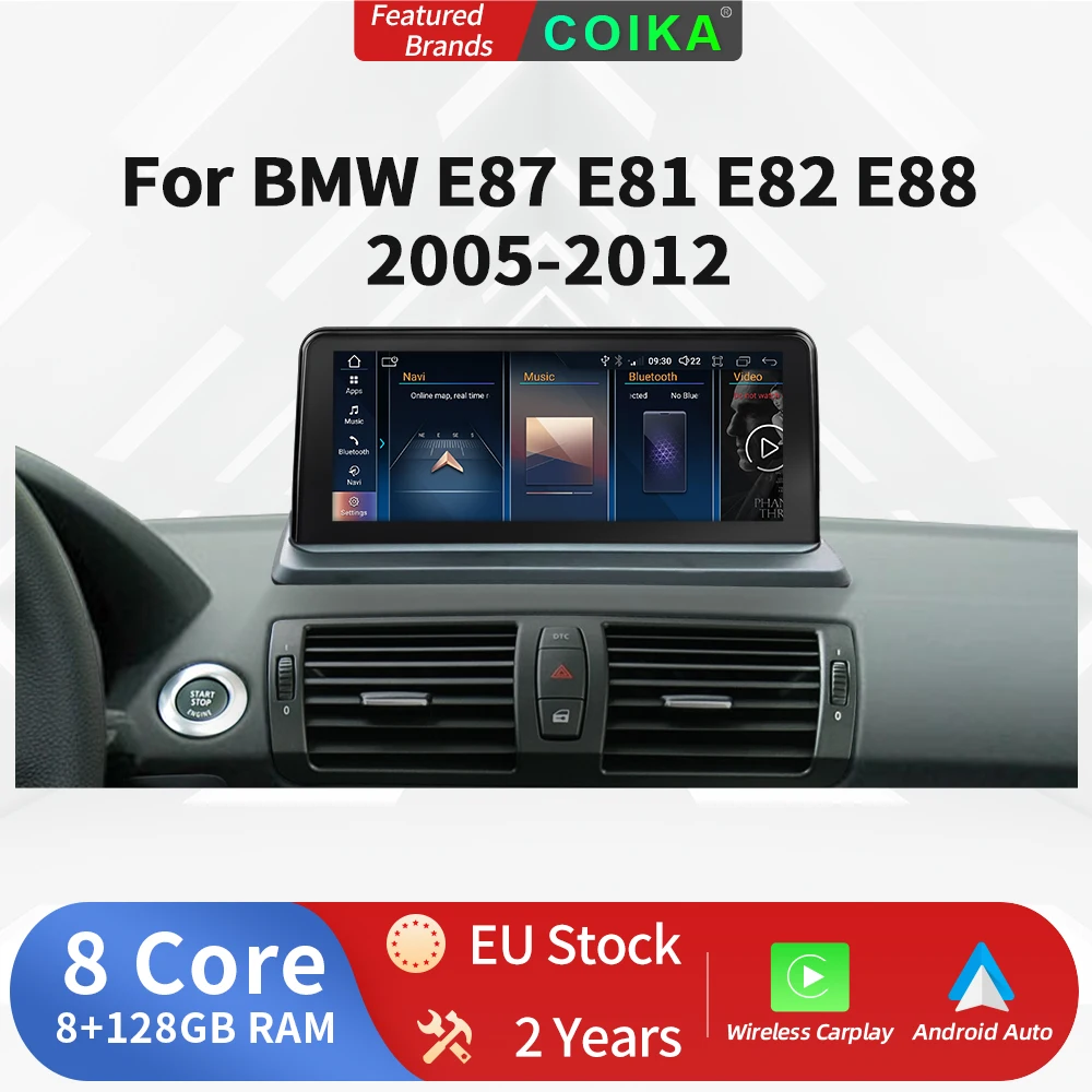 COIKA Unit Android Display Screen For BMW E87 E81E82 E88 BT GPS Navi Screen WIFI Google Carplay Idrive Multimedia Stereos Player