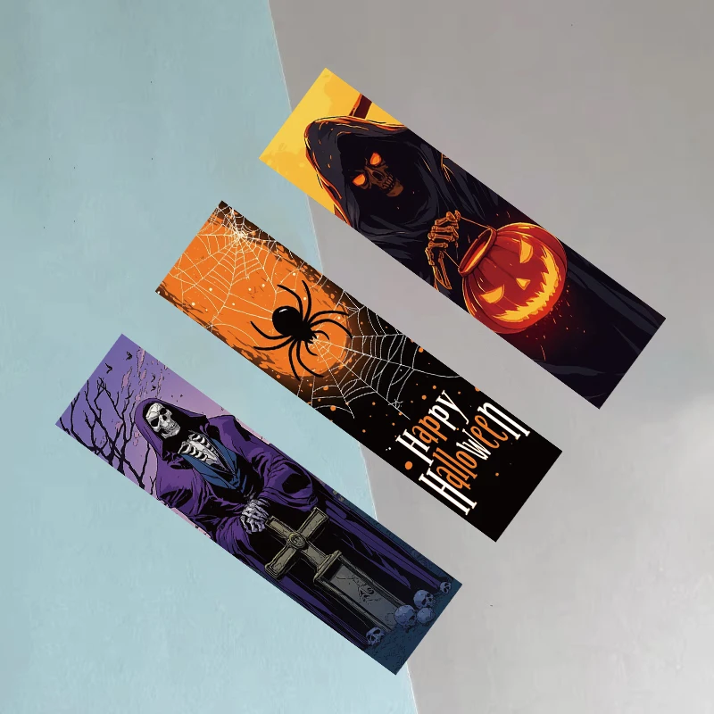 30개 할로윈 박쥐 해골 책갈피 창의적인 선물 문구류 여행용품 학생 선물 방 꾸미기 책갈피