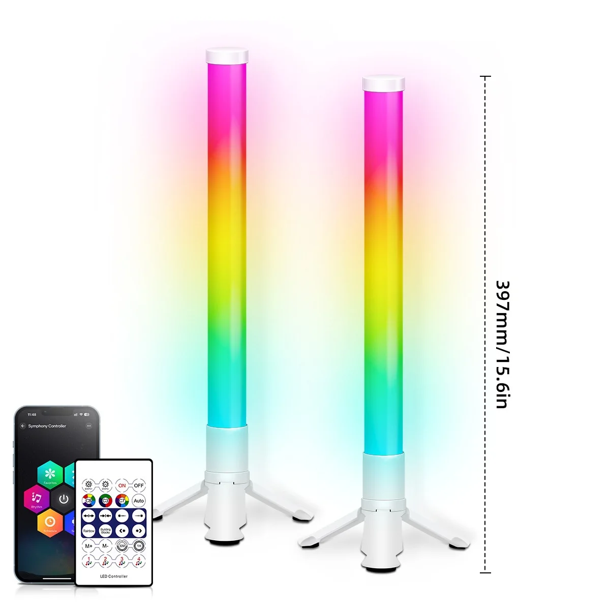 ไฟตั้งโต๊ะไร้สายสีสันสดใส LED ข้างแสง USB ขับเคลื่อนแสงโดยรอบ RGB สมาร์ทเสียงรถกระบะบรรยากาศโคมไฟ