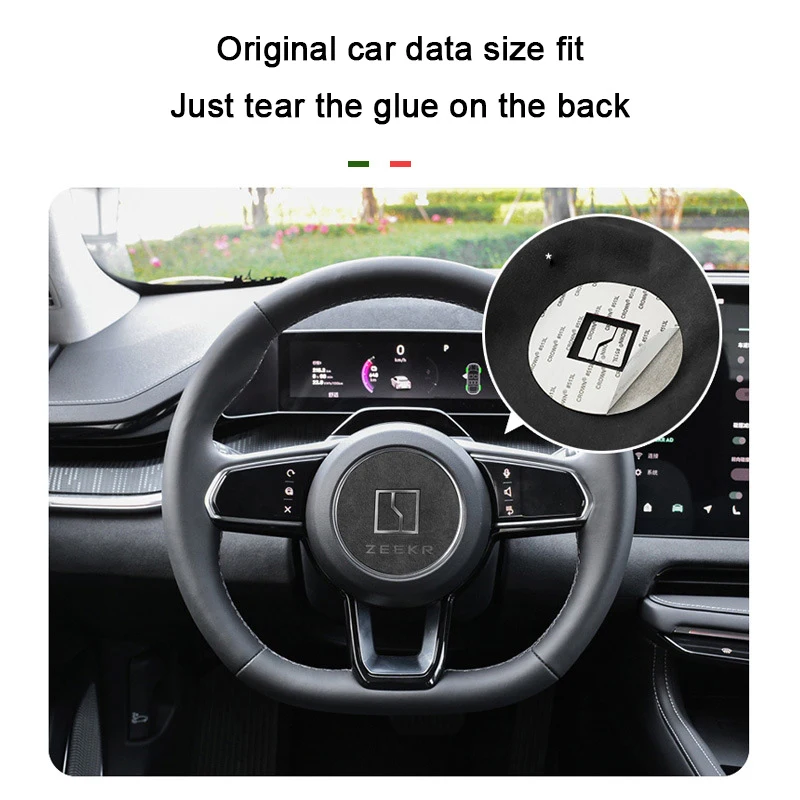 

Italian Super Suede for ZEEKR 001 2021 2022 2023 Car Steering Wheel Panel Trim Decor Horn Decorative Sticker Car Accessories