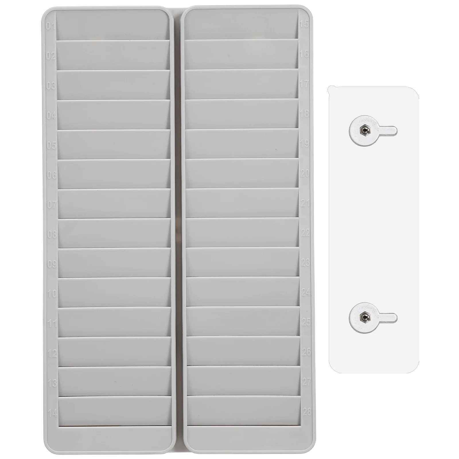 

28 Slots Card Holder Rack for Attendance Cards Storage Plastic Wall Mounted Timecard Badge Slot Office School Supplies