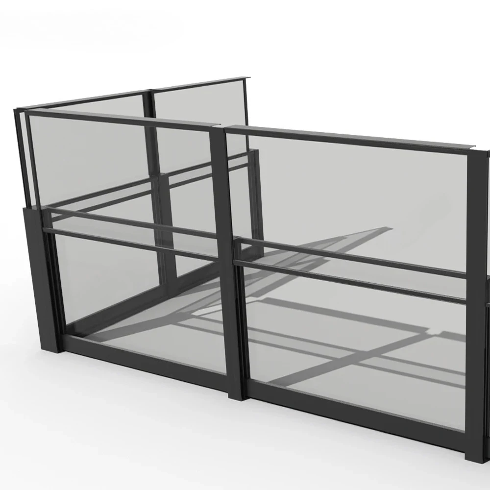 

Smartart Manuel Sliding Railing System Aluminum Retractable Windbreaker Sliding Glass Fence Balustrade for Restaurants