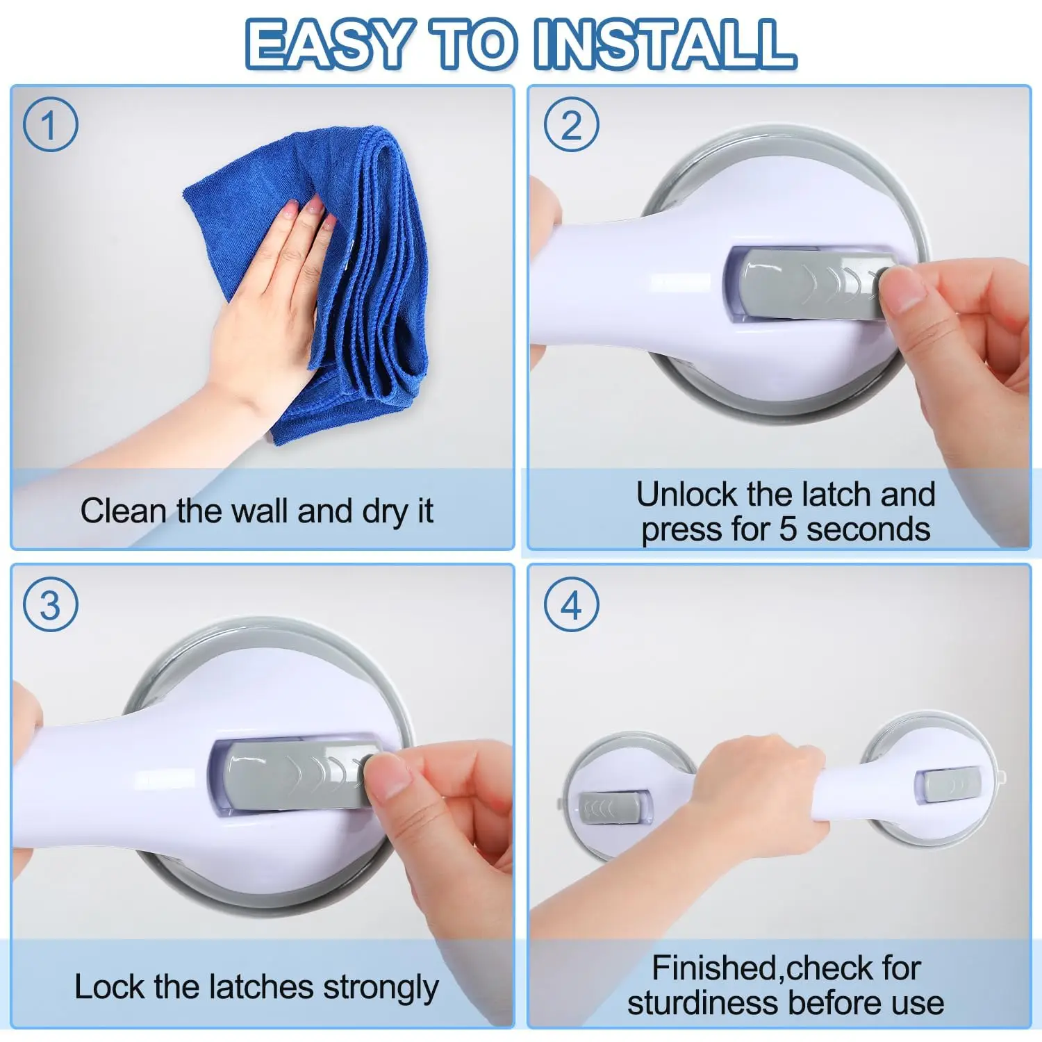 Plastic Suction Cup Shower Grab Bar