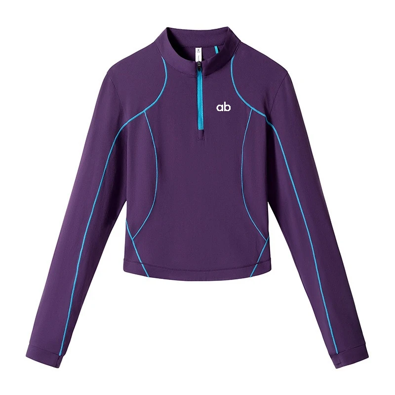 Women Quarter Zip Quick Dry Long Sleeve Top Lightweight Breathable Slim T-shirt Outdoor Hiking Yoga Fitness Streetwear view 6