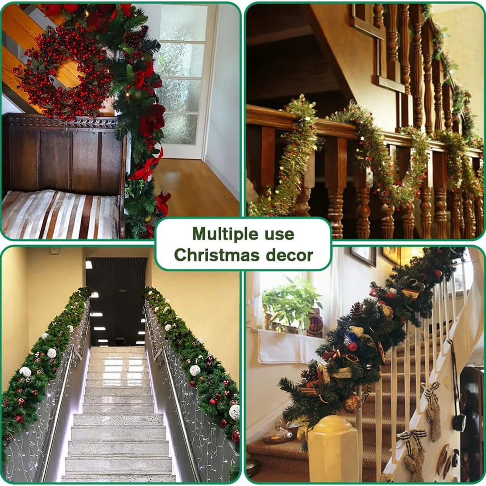 

3pcs 5.5m Decoration Vine Artificial Simulated Green Rattan Ornament For Table Stair Railing Fireplace Christmas Home Decoration
