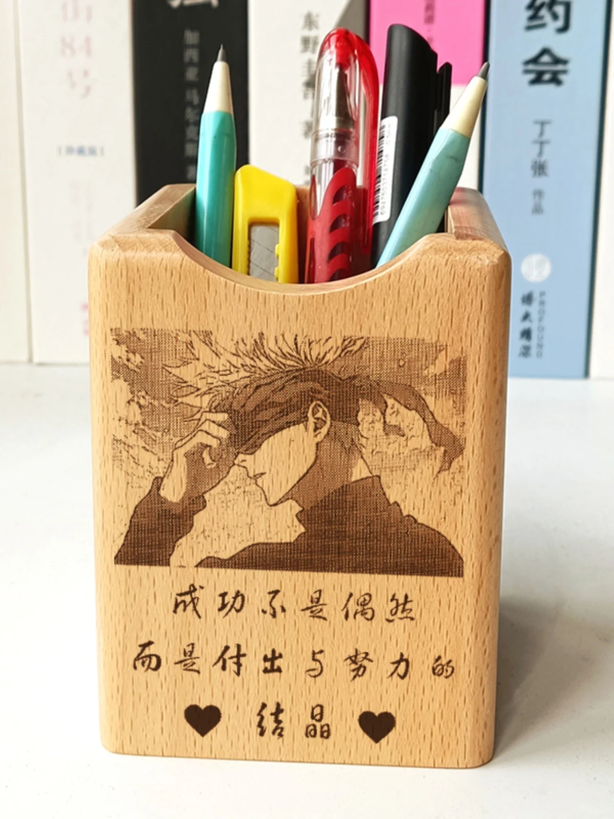 

Game Jujutsu Kaisen Itadori Yuji Satoru Gojo Cosplay Pure Solid Wood Desktop Ornament Cute Gift Ambitus