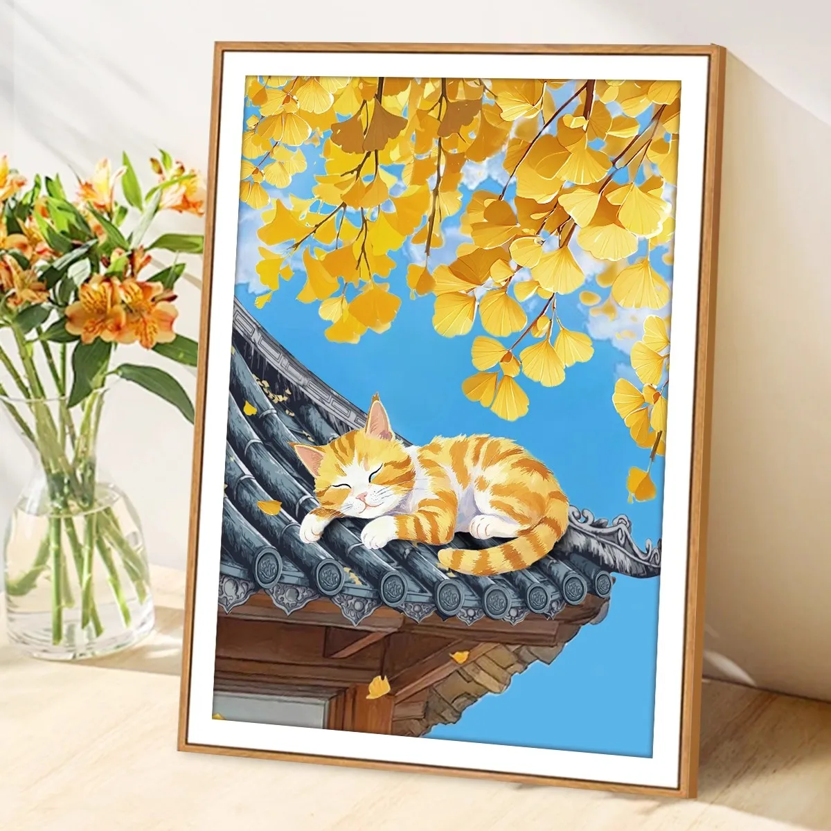 

Наборы для печати, вышивка крестиком, 11CT, 9CT, вышивка, сделай сам, хлопковые наборы для рукоделия, поделки с иглами, кот на крыше