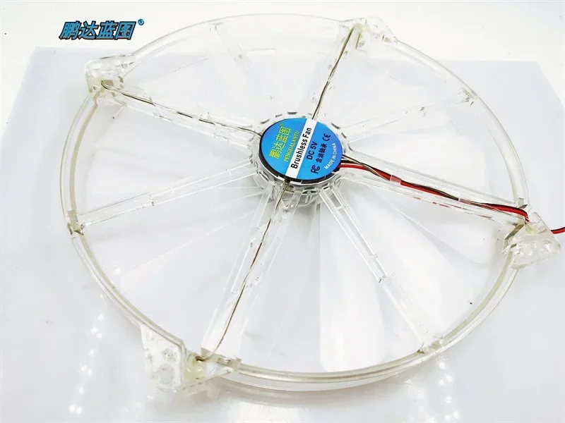 New Silent Pengda Blueprint 20CM Circular LED Luminous 2020 Transparent 5V 200 * 20MM Cooling Fan