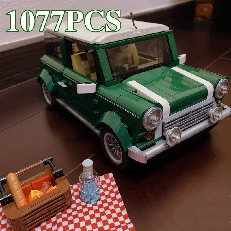 1077 STKS Klassieke Technische Groene Model Bouwstenen Set Compatibel Met 10242 Creatieve Voertuigen Educatief Speelgoed Voor Kinderen Gift