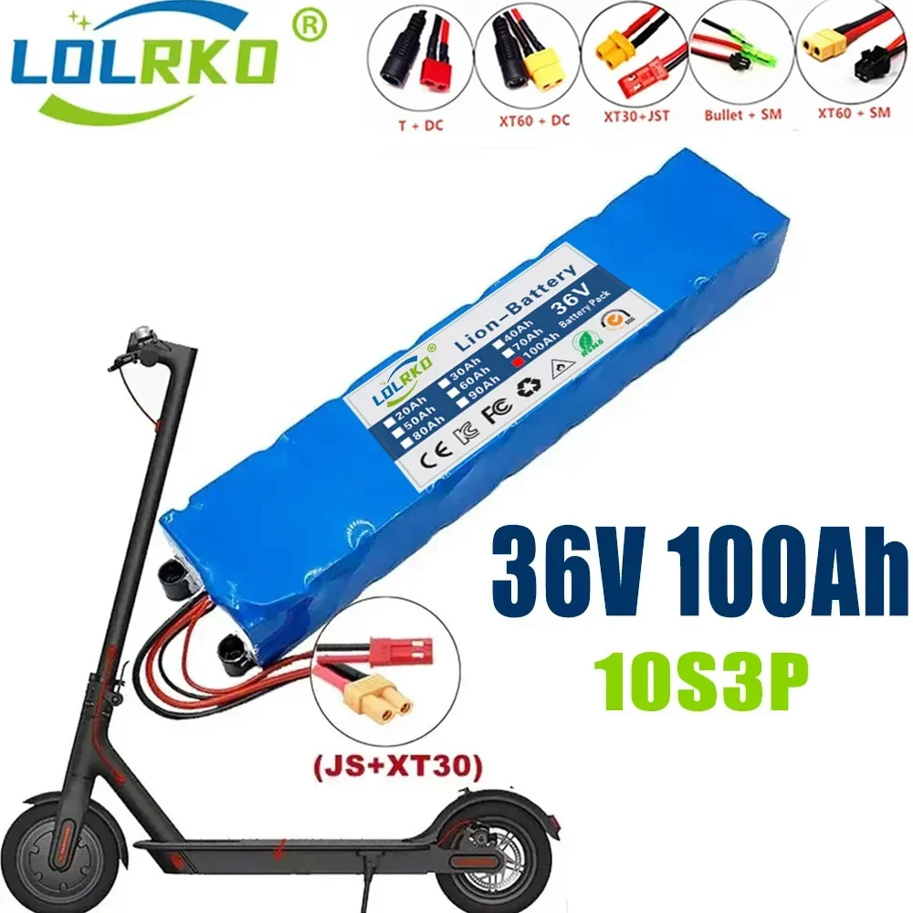 

100% 36V 100Ah Scooter Battery Pack for Xiaomi Mijia M365 36V 100000mAh Battery pack Electric Scooter BMS Board for Xiaomi M365