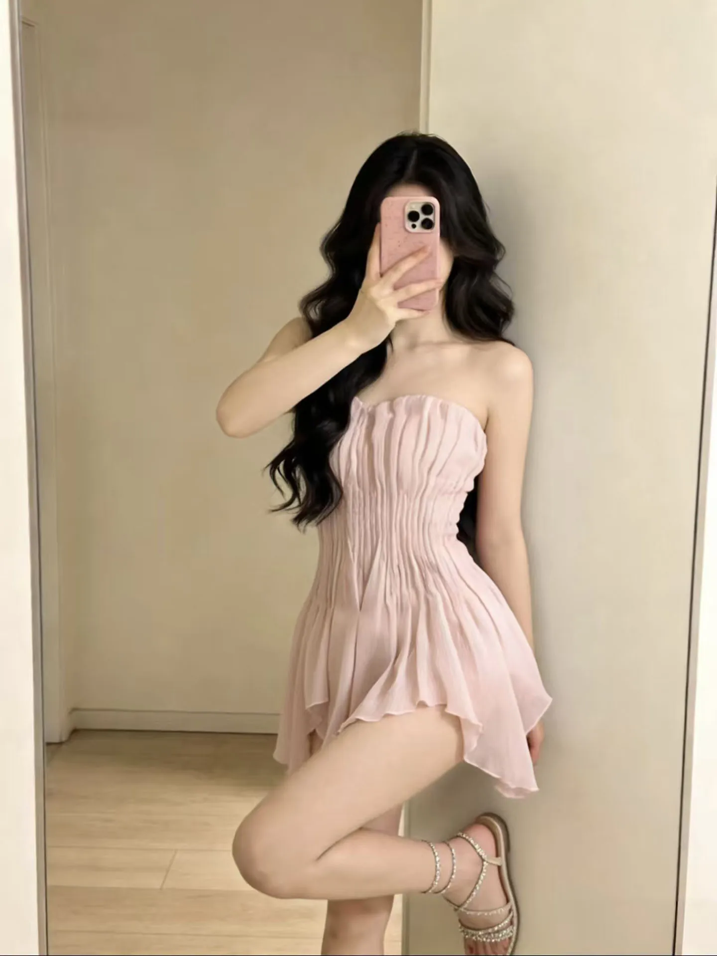 Handmade Gauze  Shape Halter Neck Top Women's Summer Vacation Style Bustier Fairy Atmosphere Early Spring Fashion Ladies...