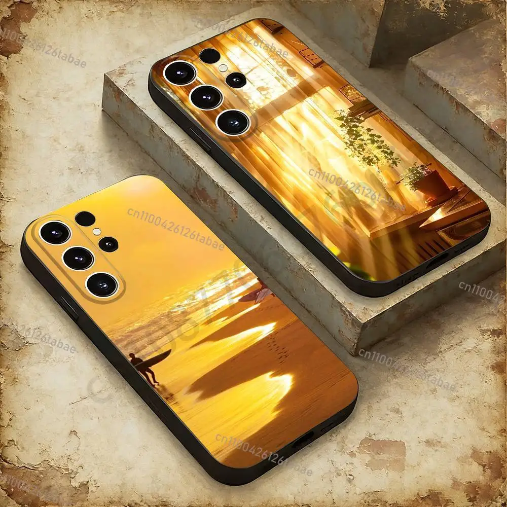 Images of golden light wind shadow Phone Case For Samsung Galaxy A20,21s,22,31,32,52,53,72,73,80,91 Soft Liquid Black Cover