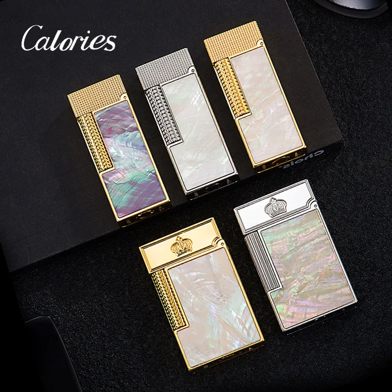 

Langsheng Natural Color Shell Pure Copper Kerosine Lighter Windproof Gift High End Gift Box Set Smoking Accessories