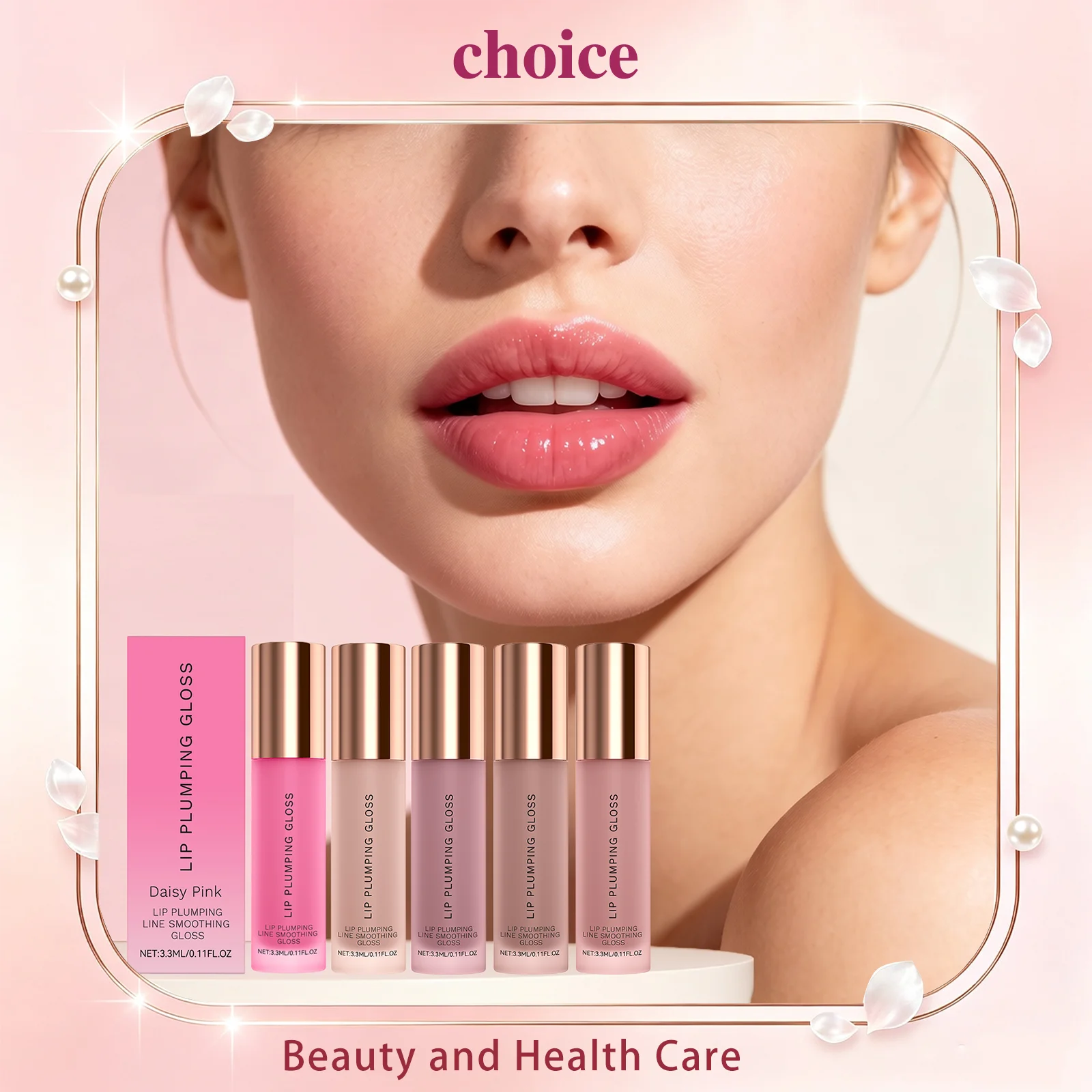 Wasserlicht-Spiegel-Lipgloss, nicht klebend, feuchtigkeitsspendendes Lippenöl, Lippen-Tönung, für volle Lippen, reduziert feine Lippenlinien, hochglänzender, farbiger Lippenbalsam
