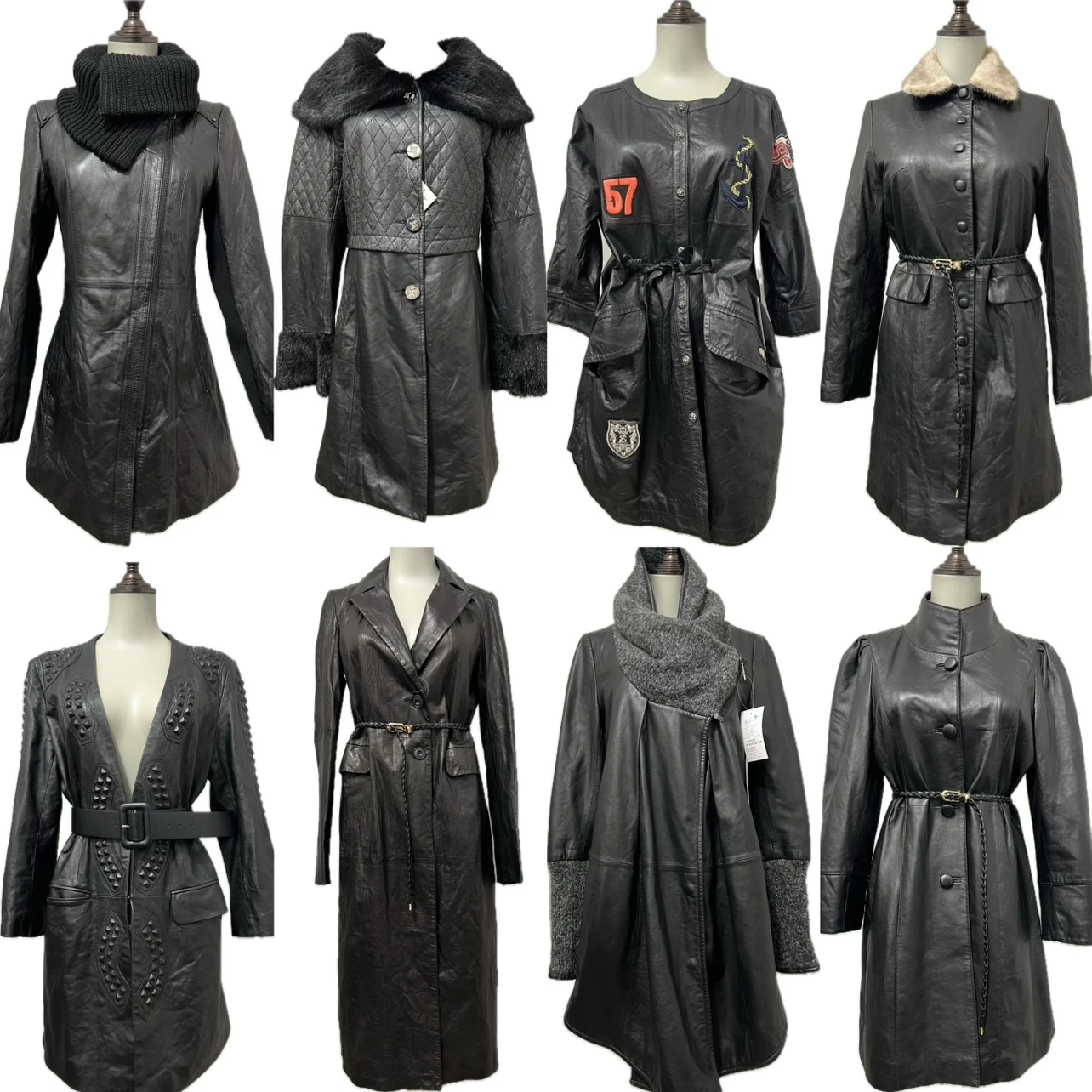 เสื้อแจ็คเก็ตหนังแท้สไตล์วินเทจเรโทรฮ่องกง  สำหรับผู้หญิง  ฤดูใบไม้ผลิและฤดูใบไม้ร่วง  แบบยาว  ป้องกันลม  ทำจากหนังแกะชั้นบนสุด