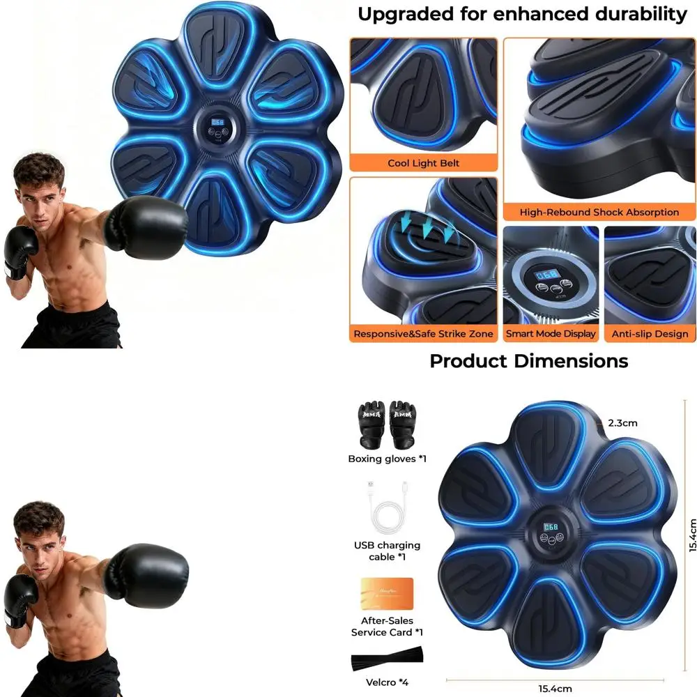 

changenow Music Boxing Machine for Kids&Adults,Bluetooth Smart Boxing Training Machine,Wall Target Punching Workout for Kids,Ref