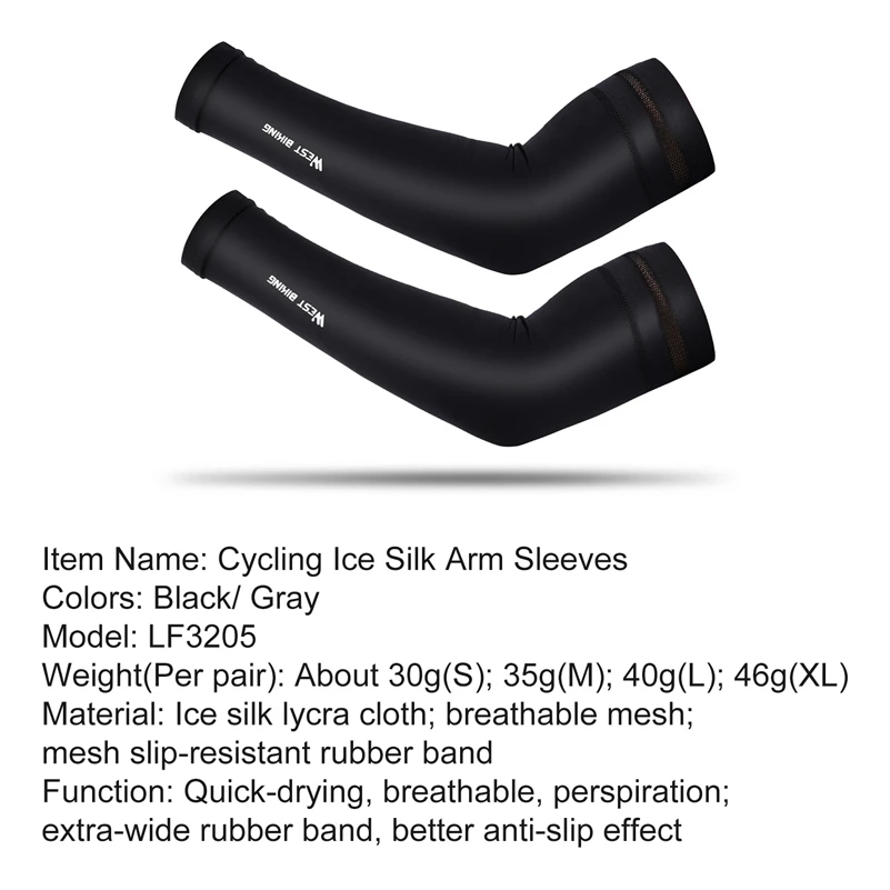 NEW Outdoor Cycling Riding Sun Protection Ice Silk Arm Sleeves Bicycle Arm Support Protector Hand Sleeve Cover Cooling Sleeve