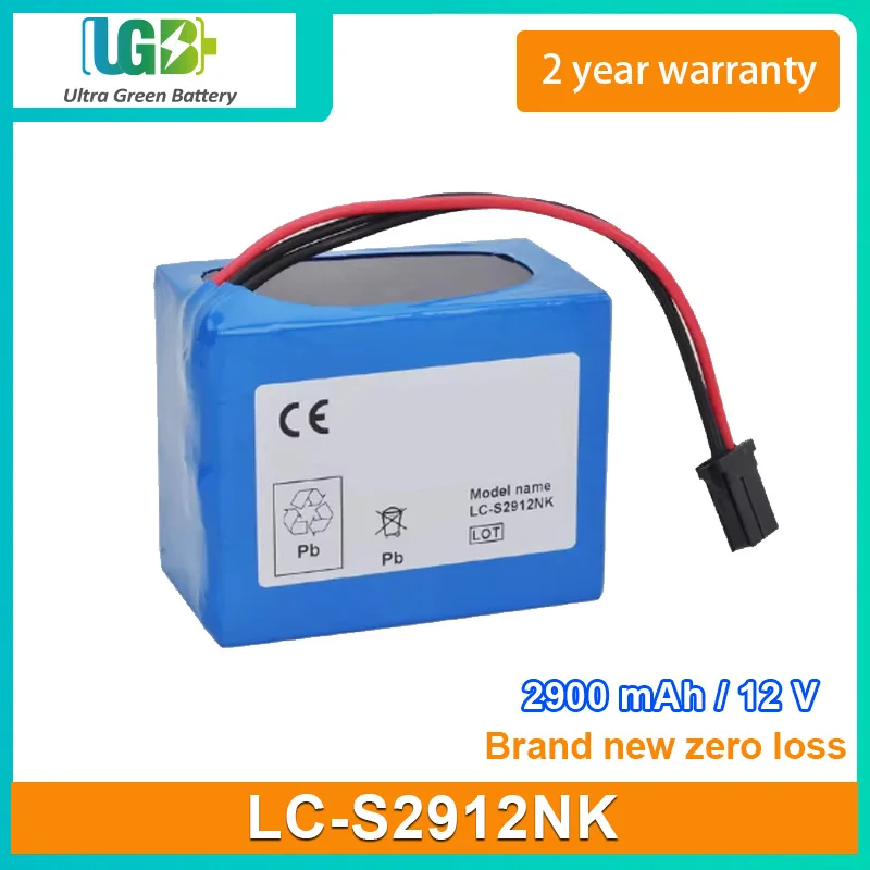 

UGB New battery For Nihon Kohden LC-S2912NK X041B TEC-7500 ECG-9201 ECG-9202 ECG-9522P medical Battery 12V 2900mAh