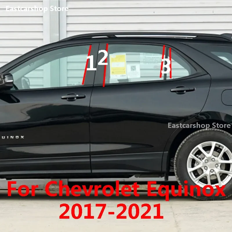 

For Chevrolet Equinox Car Central Middle Column PC Window Trim Decoration B C Pillar Strip Sticker Accessories 2017-2021