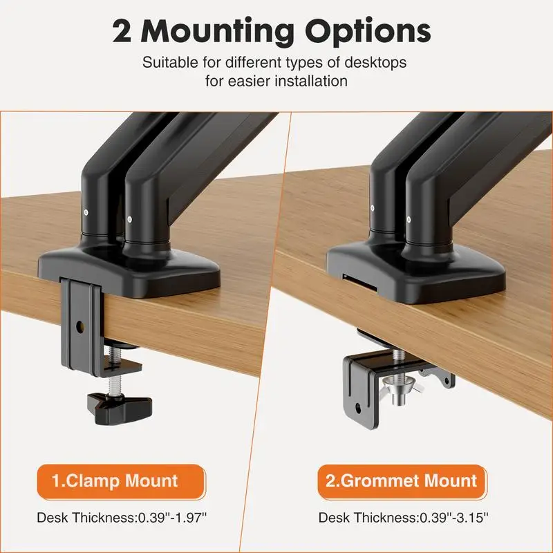 N supporto per Monitor-braccio di montaggio da tavolo regolabile per Base passacavo per montaggio su schermo inclina-27, compatibile VESA Bracket0