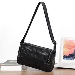 Original Real Leather Men Crossbody Bag First Layer Cowhide Messenger Bags For Men Shoulder Bag Boston High Quality Men Handbag