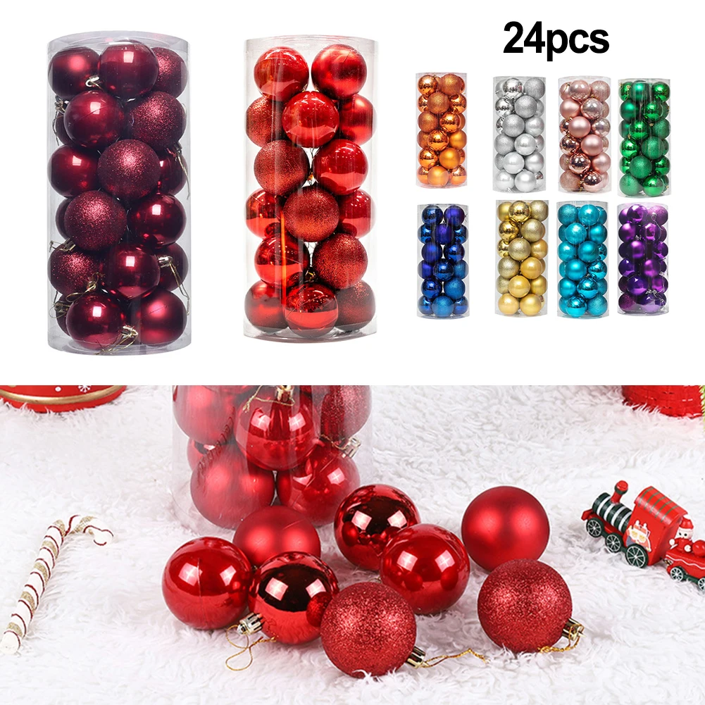 

24PCS Christmas==Ball==Longlifespan 3CM==Christmas==Ball Ornaments Tree Decorations For Holiday Wedding Party Party Supplies