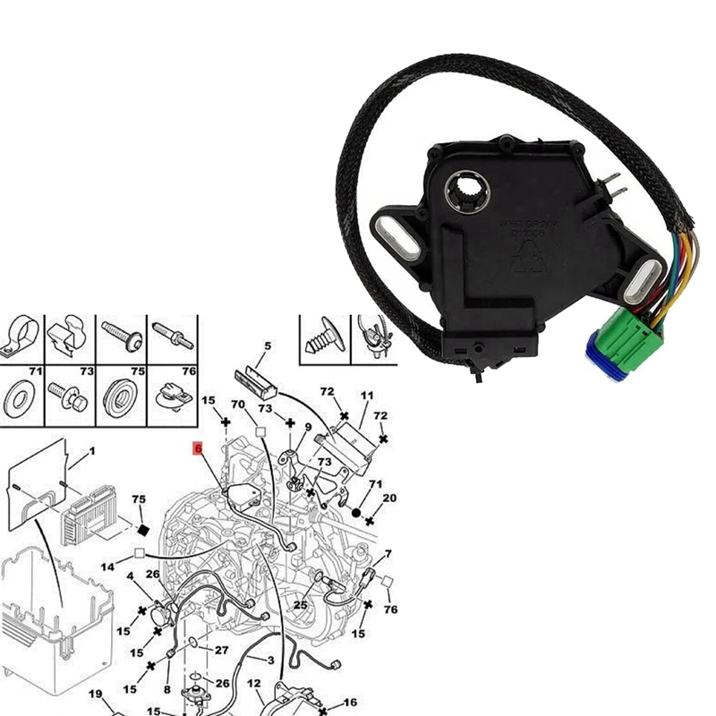 Transmission Shift Switch 1635684480 252927 For Peugeot 207 307 Citroen C4 C5 Renault Megane Clio Neutral Safety Switch