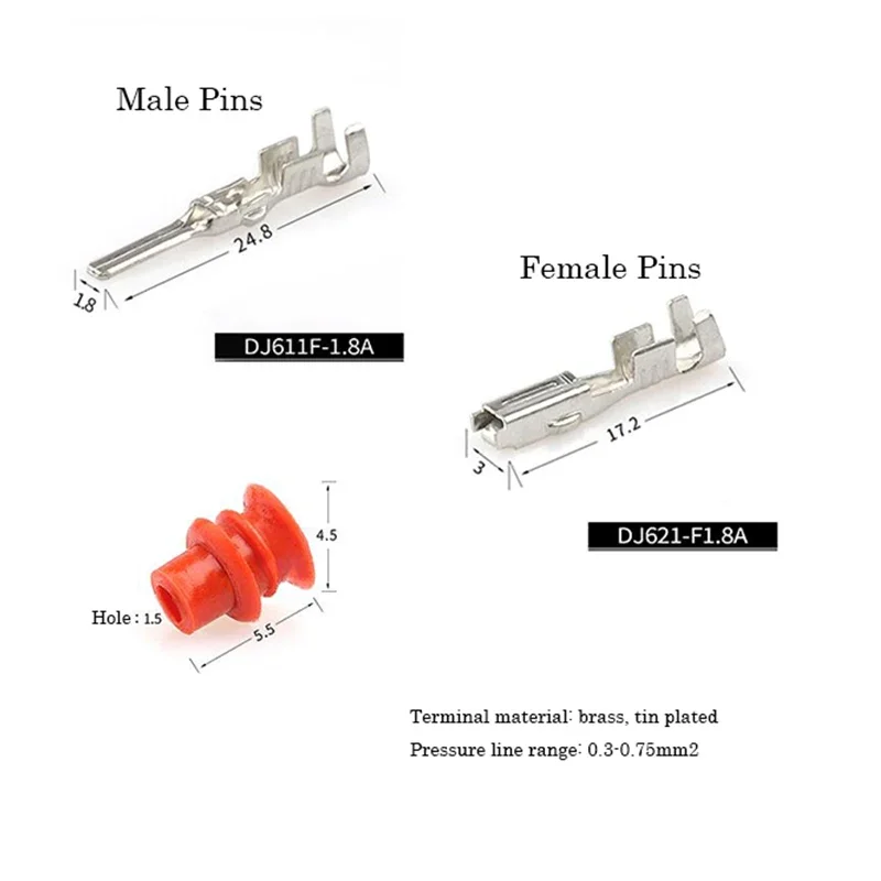 20Set Waterproof Wire Connector Plug 1P 1 Hole Car Auto Sealed Electrical Set  Truck connectors