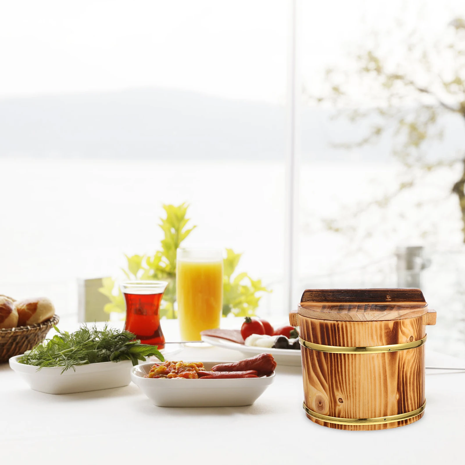 

Sushi Rice Mixing Bucket Food Containers with Lids Wooden Cooked Bowl Accessories Japanese