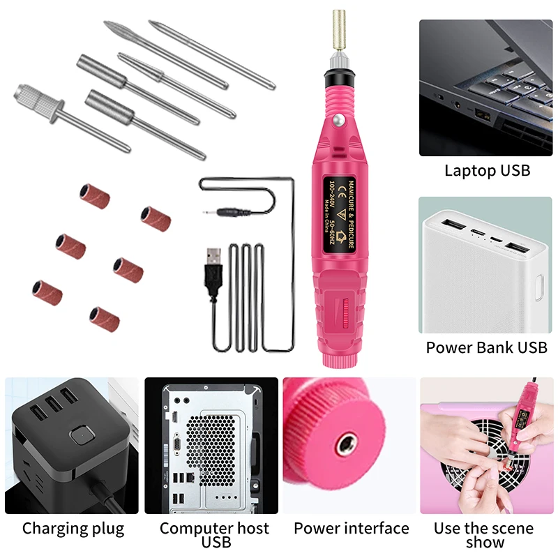 الكهربائية مسمار ساندر المهنية مسمار آلة الحفر معدات طحن قاطعة المطحنة مسمار ساندر ملف لأدوات صالون مانيكير