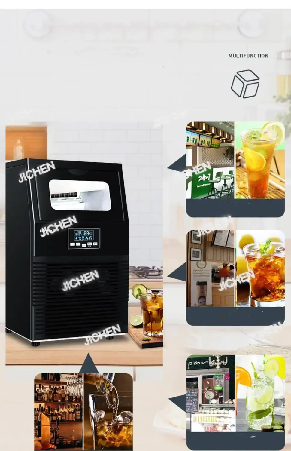 HG 전기 사각형 얼음 제조기 자동 휴대용 블록 얼음 큐브 제조기 바 커피숍용 40kg/24시간 WZB-40F/A 200W