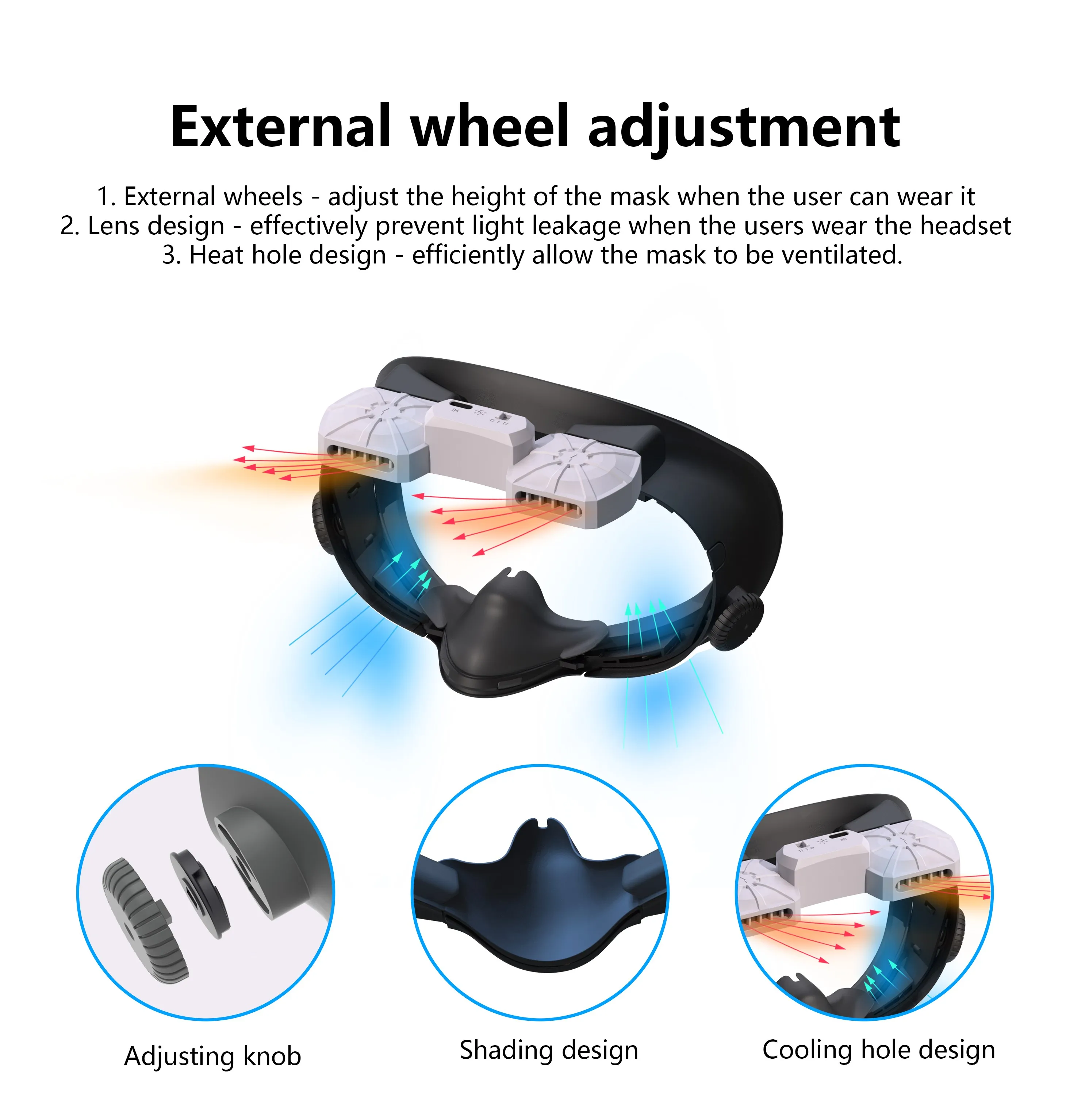Cooling Fan For Meta Quest 3S Replacement Facial Interface Mask Adjustable Wind Speed Circulating Heat Dissipation Mask