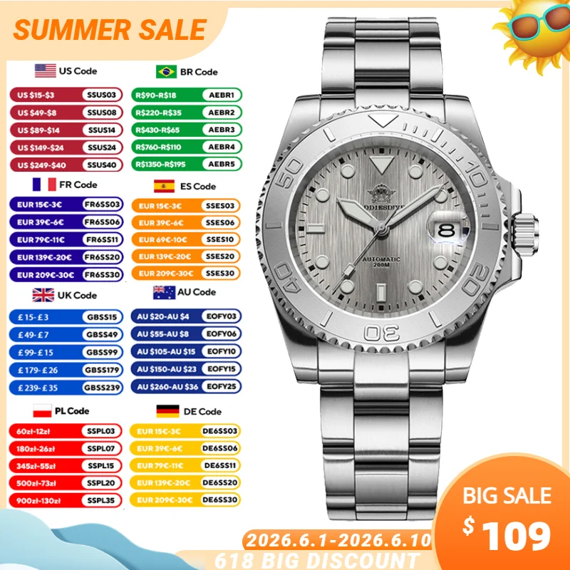 

ADDIESDIVE NH35A Watches Men's Automatic Mechanical Watch Sapphire Crystal Super Luminous Stainless Steel 200m Diving Wristwatch
