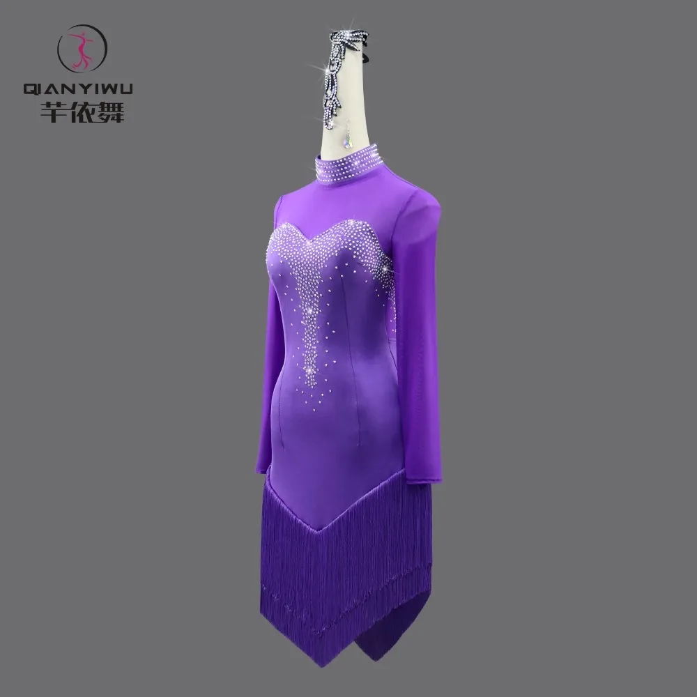 Abito da ballo latino per ragazze, abiti da ballo da donna, abito da competizione per occasioni speciali, ballo di fine anno 2025, costume da sera di scena