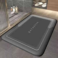 Flannel bathroom printed non-slip foot mat bathtub mat thick sponge dirt-resistant water-absorbent floor mat