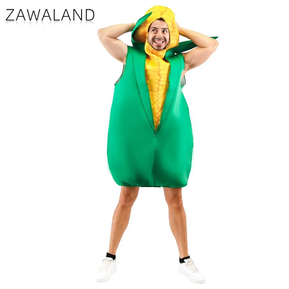 

Zawaland Adult Corn Cosplay Costume Halloween Party Outfit Carnival Vegetable Jumpsuit Stage Performance Clothes
