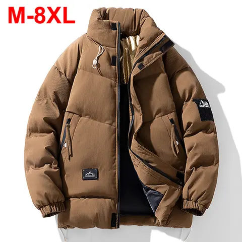 8XL Plus Size Men's Parkas Winter Thicken Warm Jackets Padded Coats Casual Loose Stand Collar Jackets Man Big Size 7XL Parkas
