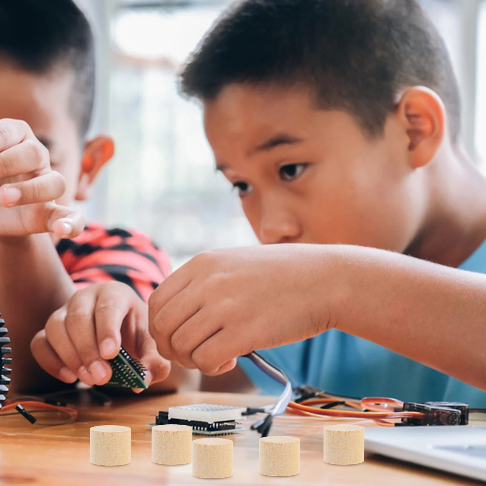 20 ชิ้นบล็อกไม้กระบอกสําหรับหัตถกรรมที่ยังไม่เสร็จบล็อกหัตถกรรมไม้ขนาดเล็ก Crafting