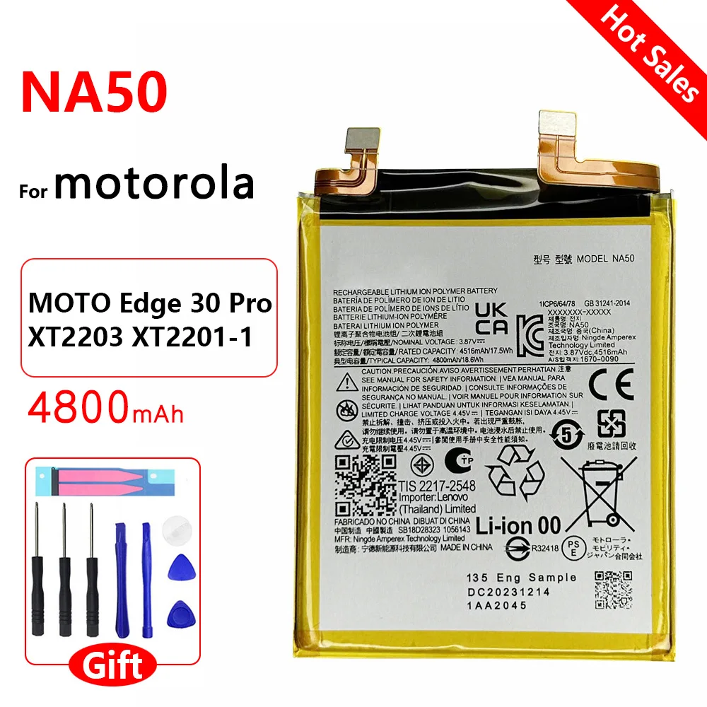 Genuine High quality 4800mAh 18.6Wh NA50 Replacement Battery For Motorola Moto Edge 30 Pro 5G XT2201-1 2022 / Moto Edge Plus