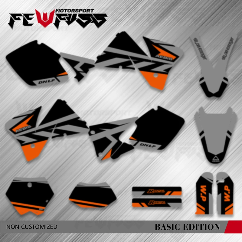 

Fewfuss Motorcycle Graphics Background Decals Sticker Kits For KTM SX SXF 1998 1999 2000 Number Name Custom
