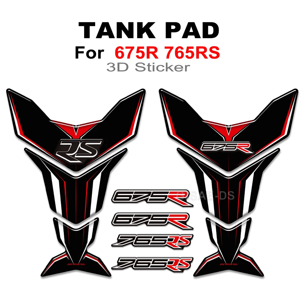 

675R 765RS Motorcycle For Triumph Street Triple Daytona 675 765 R RS Stickers Gas Fuel Oil Kit Knee Fish Bone Tank Pad Protector