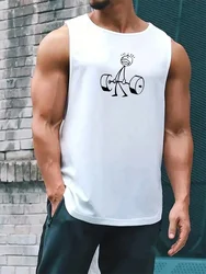 2024 New Summer Daily Exercise Men's Tank Top Outdoor Sports Running Fitness Men's Comfortable Breathable Tank Top 3D Printing