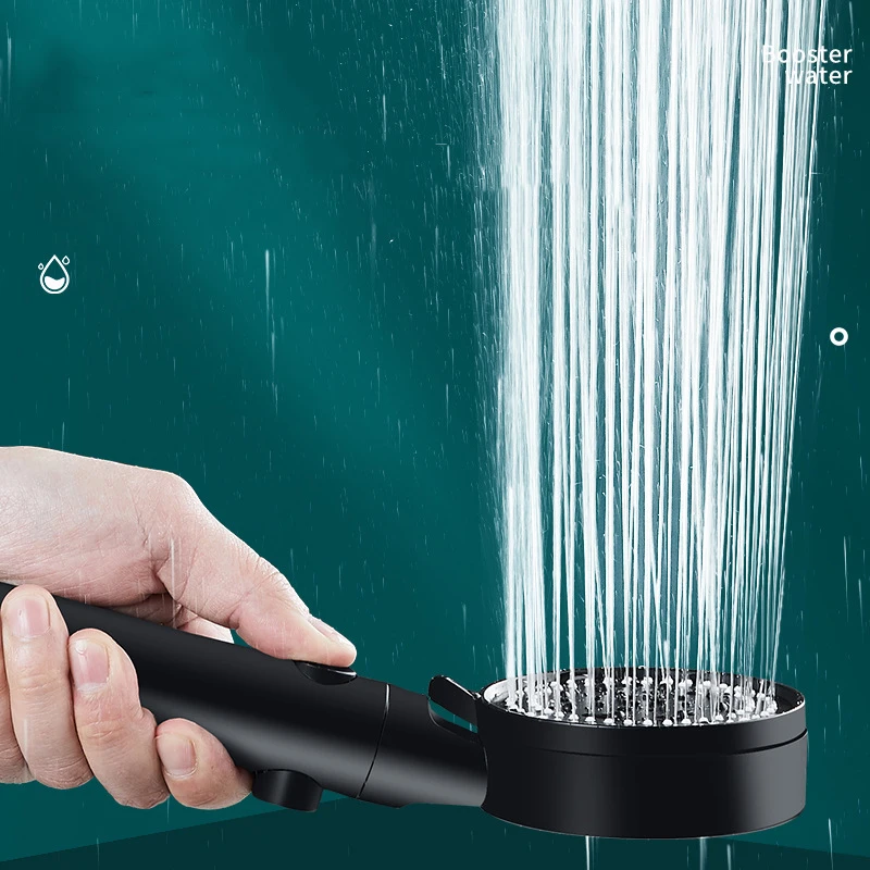 5-speed Ajustable High Pressure Shower Head One-key Stop Water Water Saving Spray Nozzle With Hose Holder Bathroom Accessories