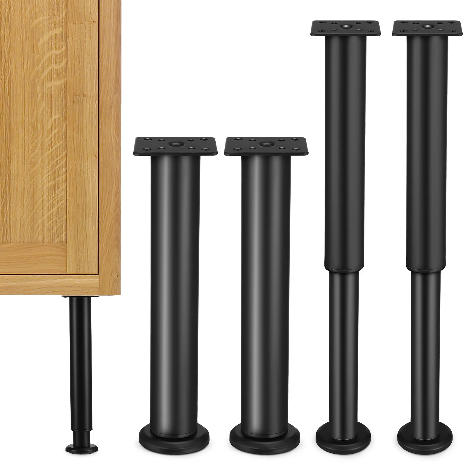 Tall Couch Legs Furniture Support Cabinet Feet Foldable Table Black Carbon Steel For