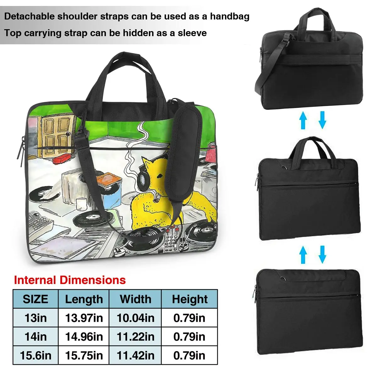 Quasimoto DJ حقيبة لابتوب حافظة واقية حقيبة كمبيوتر 13 14 15.6 بوصة حقيبة كمبيوتر محمول Crossbody لماك بوك برو اير