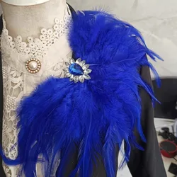 Fashion Stage Show Host Accessories Feather Corsage Brooch Epaulette Sparkly Headdress Gemstone Setting Broches Suit Accessory