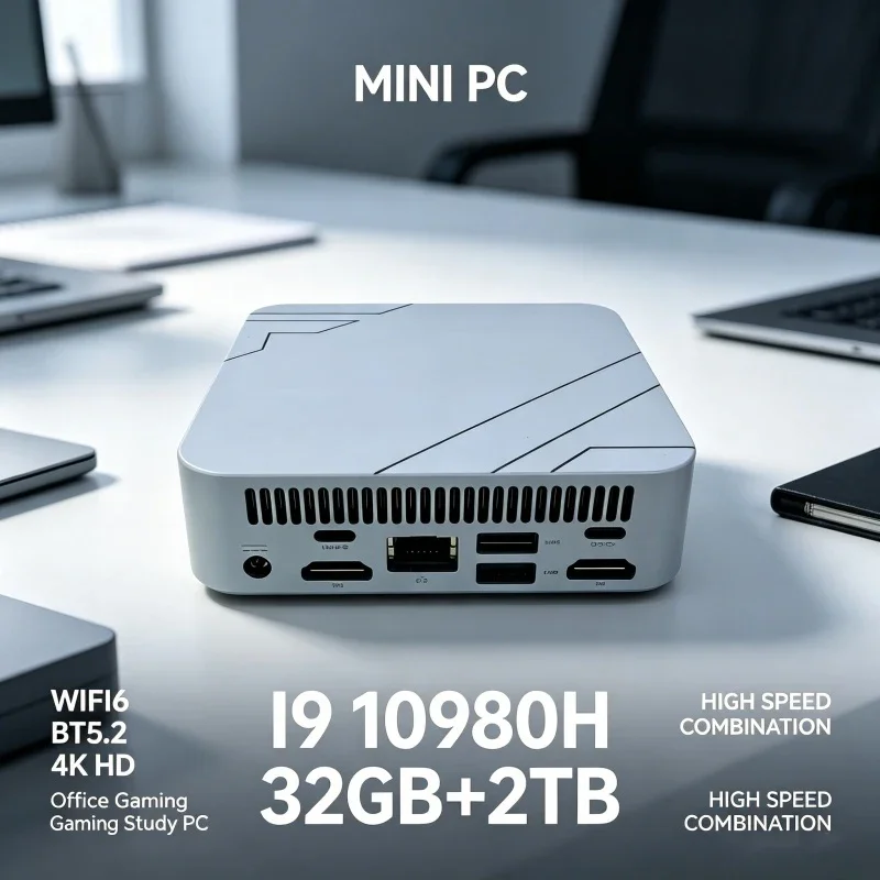 MINI PC Computer Core I9 10980HK Portable Desktop Computer 8GB 16GB RAM 1TB 2TB M.2 SSD Windows 11 Support 4K HD Mini Gaming Pc
